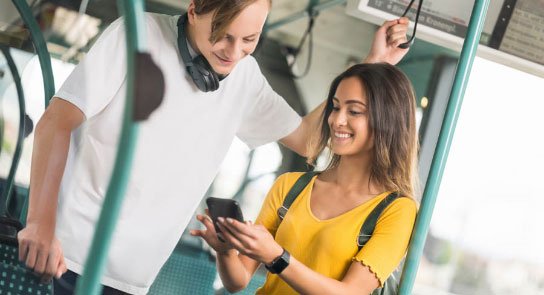 Mobile Fahrgastinformation während einer Tramfahrt