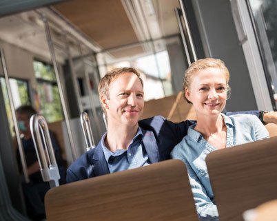 Pendler im öffentlichen Verkehr